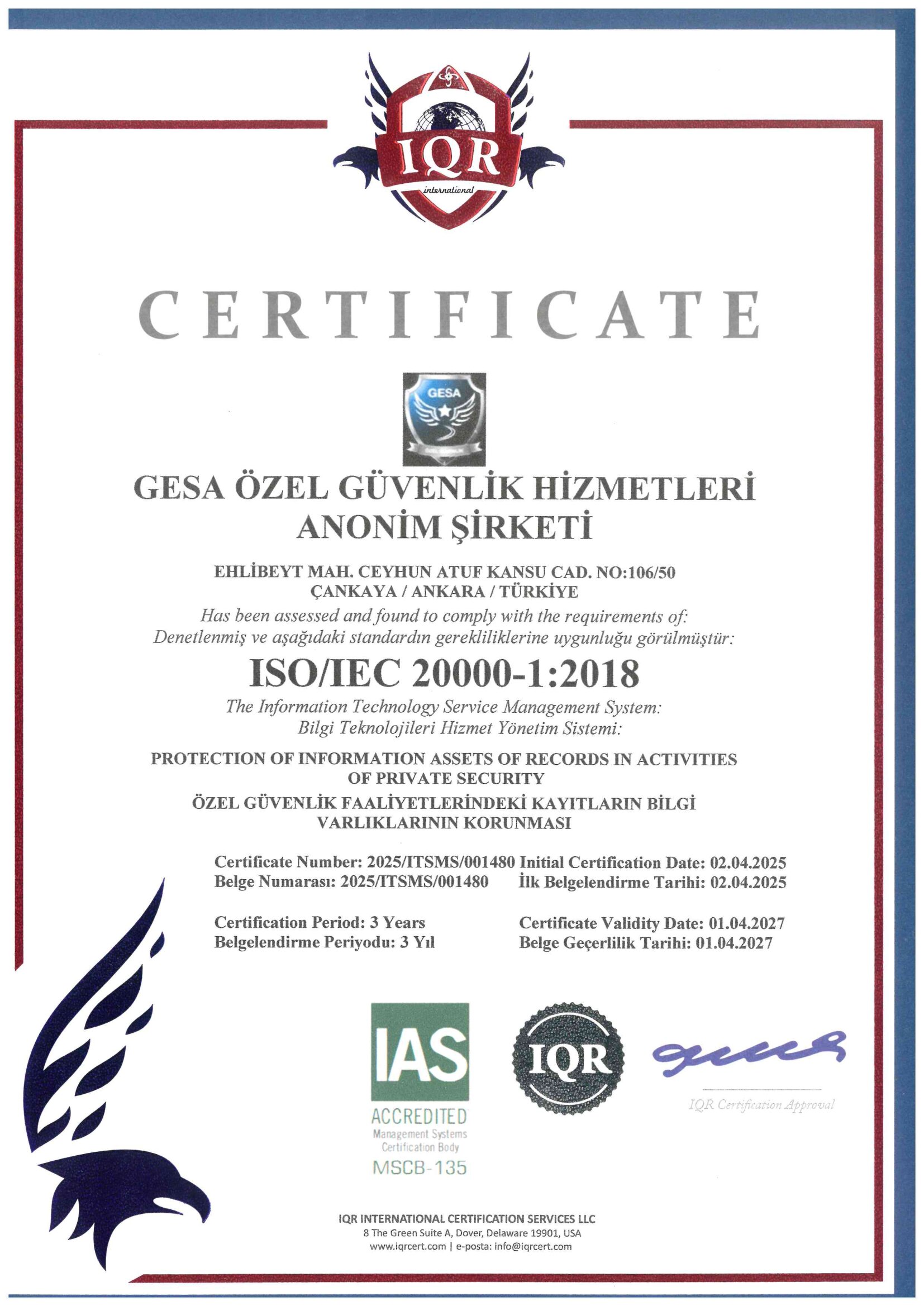 Bilgi Teknolojileri Hizmet Yönetim Sistemi